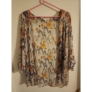 Ellie Meant Kimono S/M Gray and Yellow Details